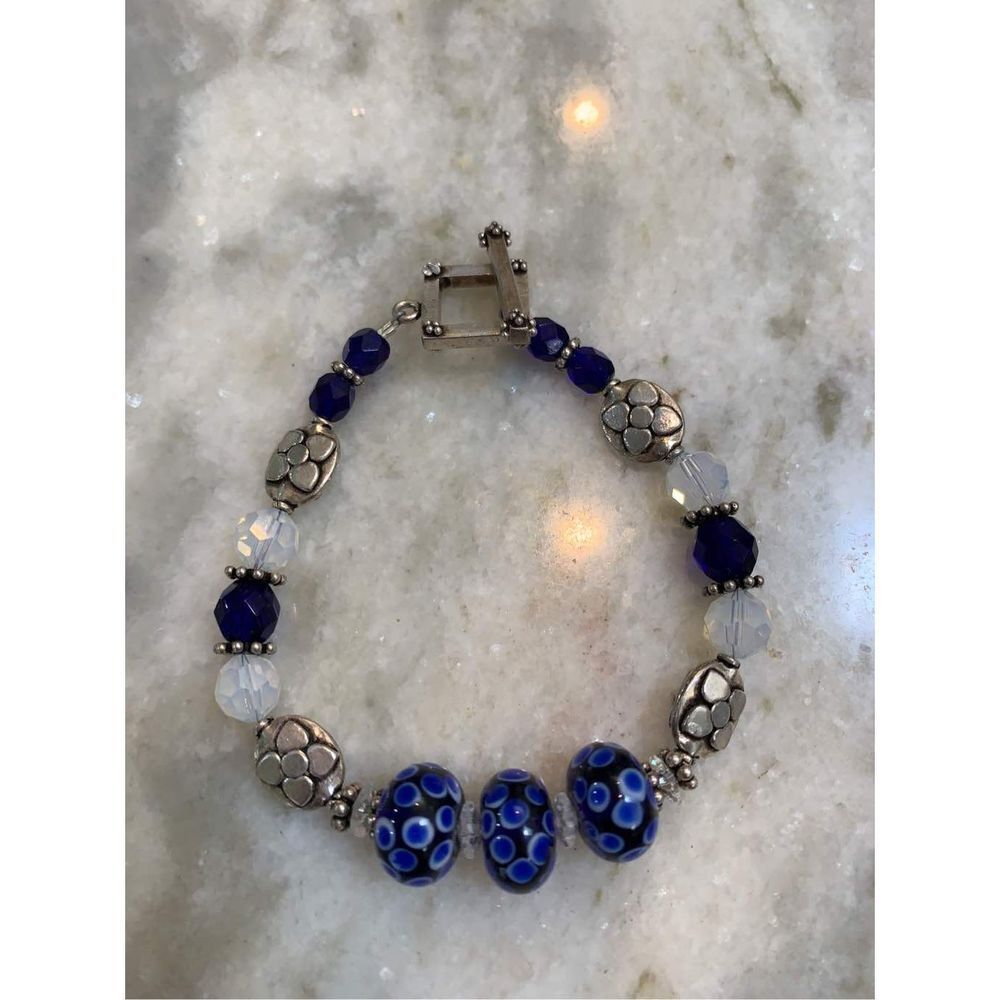 Swarovski Venetian Glass Sterling Silver Bracelet